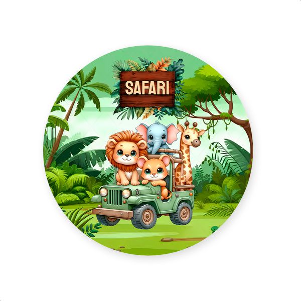 Capa Painel Redondo Sublimados Tema Safari 3D / Girafinha / Chá de Bebe 2199