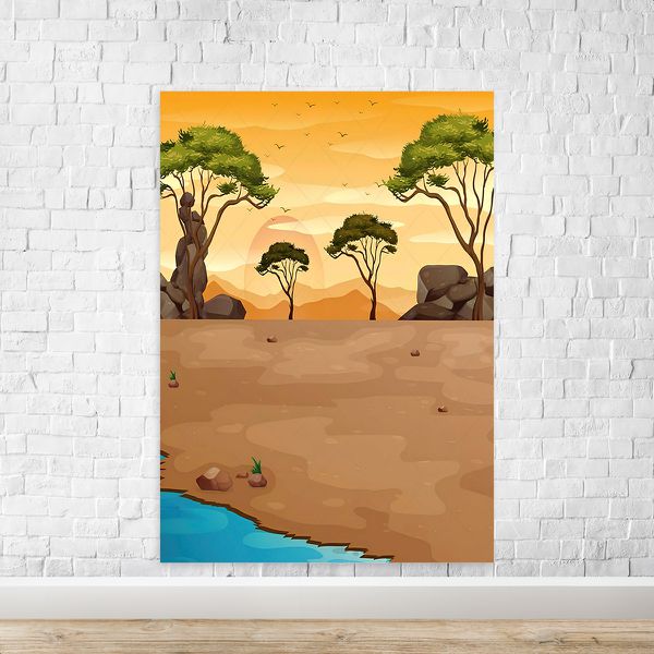 Capa Painel Retangular Sublimado Tema Safari 987