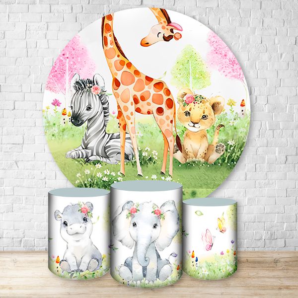 Capa Painel + Trio Capas Cilindros Sublimados Tema Safari 569
