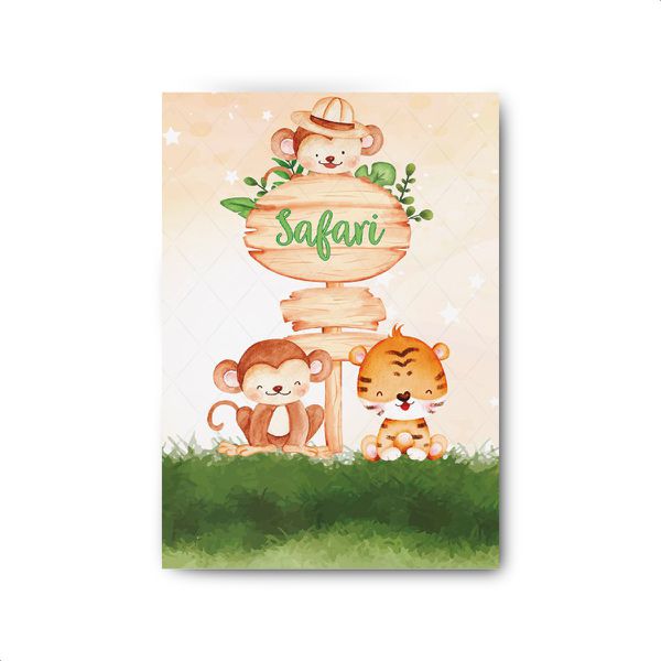 Capa Painel Retangular Sublimado Tema Safari 553
