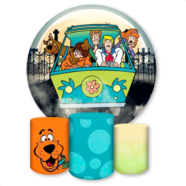 Capa Painel + Trio Capas Cilindros Sublimados Tema Scooby Doo 902