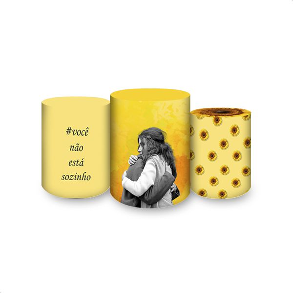 Trio Capas Cilindros Sublimados Tema Setembro Amarelo 4049