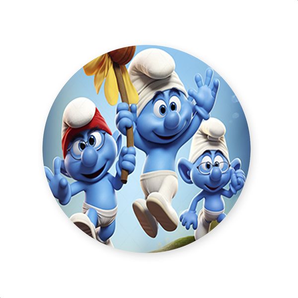 Capa Painel Redondo Sublimados Tema Smurfs 4029