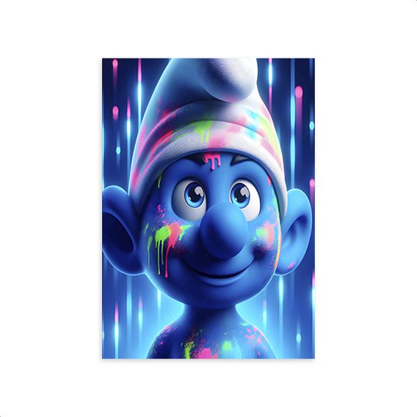 Capa Painel Retangular Sublimado Tema Smurfs 4043