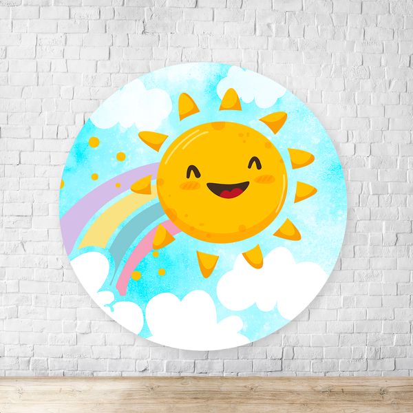 Capa Painel Redondo Sublimados Tema Minha Primeira Volta Ao Sol cute 2117