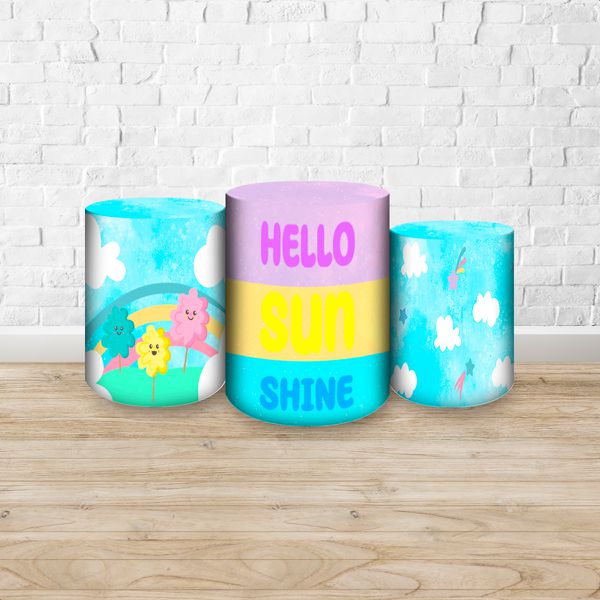Trio Capas Cilindros Sublimados Tema Sol Cute 2117