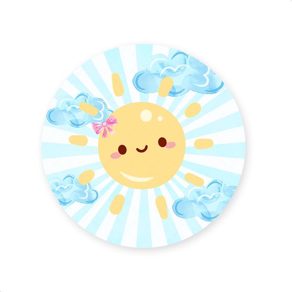Capa Painel Redondo Sublimados Tema Minha Primeira Volta Ao Sol cute 2118