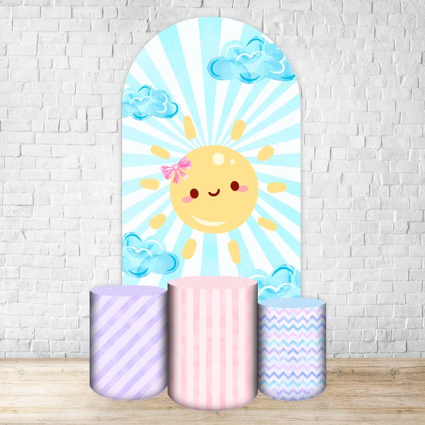 Capa Painel Romano Veste fácil + 3 Capas Cilindros Tema Sol Cute 2118