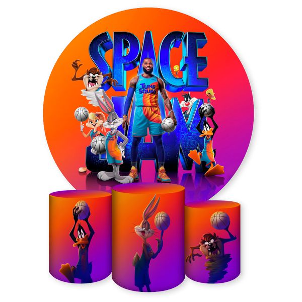 Capa Painel + Trio Capas Cilindros Sublimados Tema Space Jam 1547