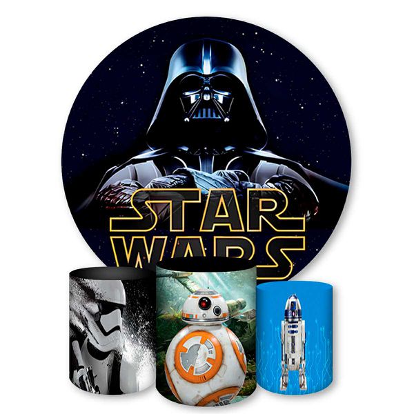 Capa Painel + Trio Capas Cilindros Sublimados Tema Star Wars 736