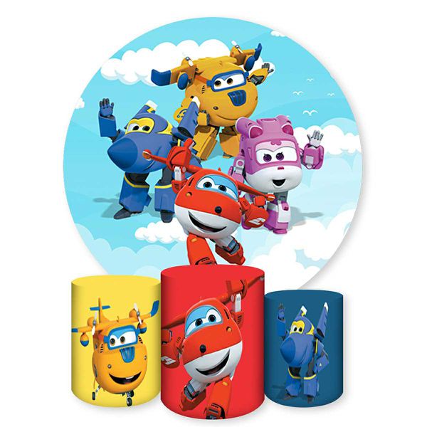 Capa Painel + Trio Capas Cilindros Sublimados Tema Super Whings 753