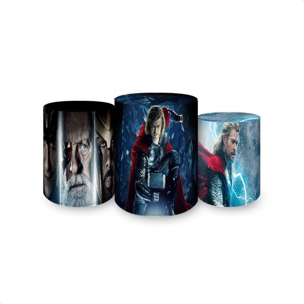 Trio Capas Cilindros Sublimados Tema Thor 4010