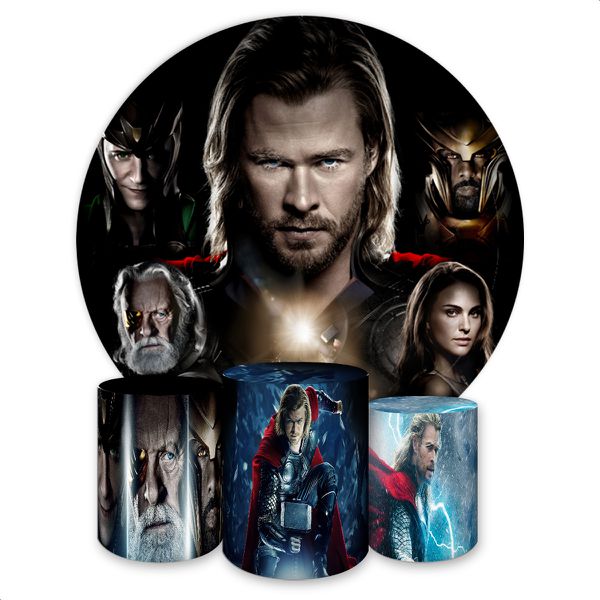 Capa Painel + Trio Capas Cilindros Sublimados Tema Thor 410