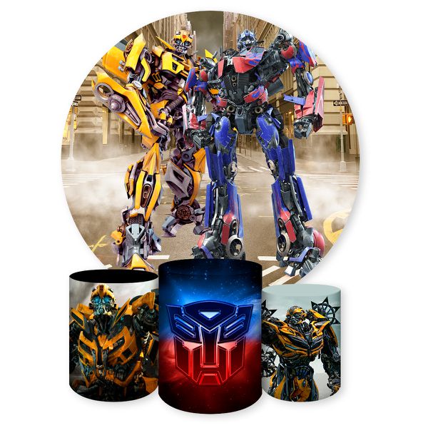 Capa Painel + Trio Capas Cilindros Sublimados Tema Transformers 1587