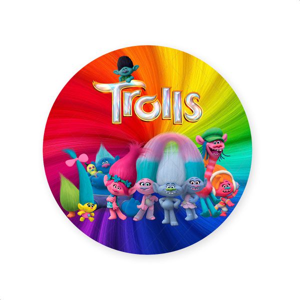 Capa Painel Redondo Sublimados Tema Trolls 2508