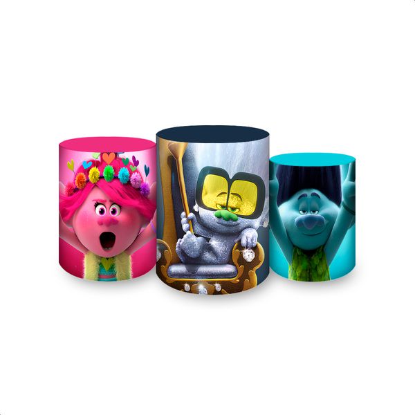 Trio Capas Cilindros Sublimados Tema Trolls 2508
