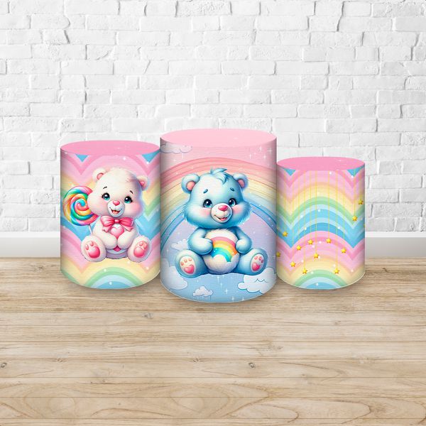 Trio Capas Cilindros Sublimados Ursinhos Carinhosos 3D 2200