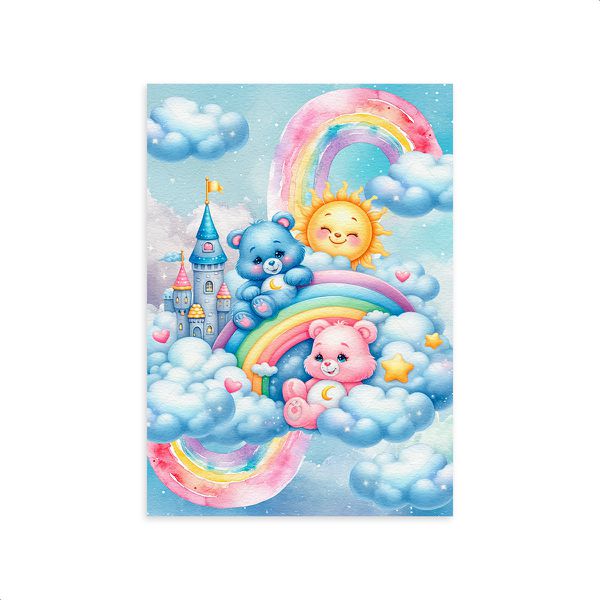 Capa Painel Retangular Sublimado Tema Ursinhos Carinhosos 3D 2200