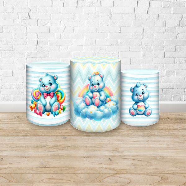 Trio Capas Cilindros Sublimados Ursinhos Carinhosos 3D 2201