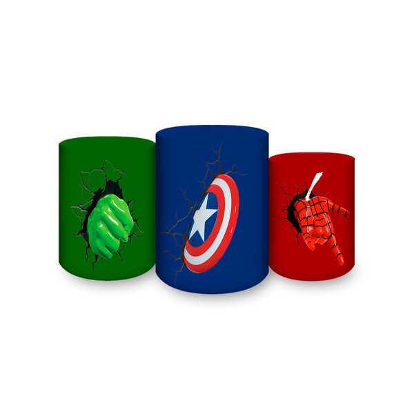 Trio Capas Cilindros Sublimados Tema Vingadores 72