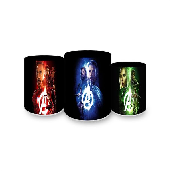 Trio Capas Cilindros Sublimados Tema Vingadores 4027