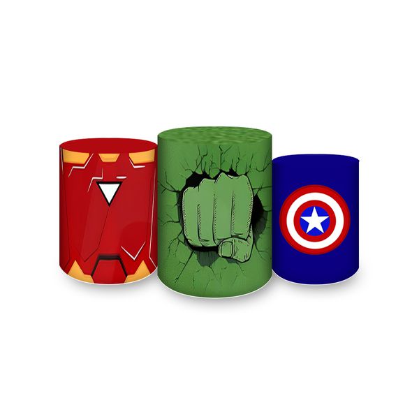 Trio Capas Cilindros Sublimados Tema Vingadores 508
