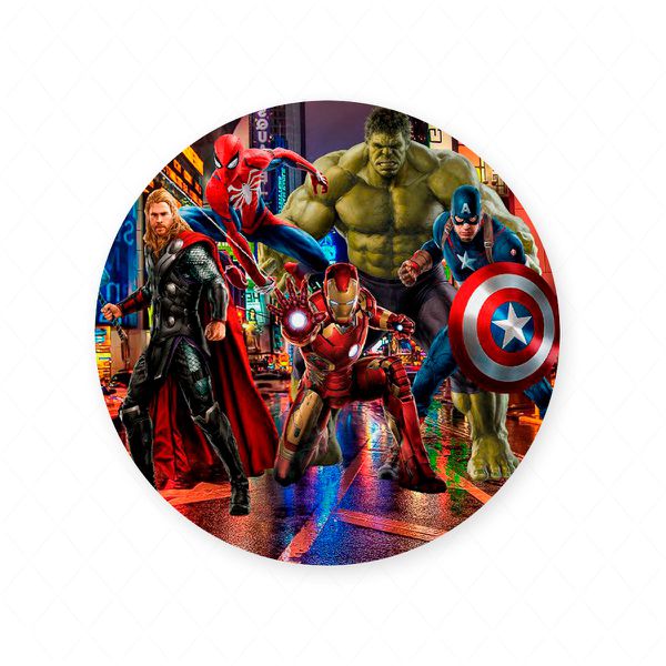Capa Painel Redondo Sublimados Tema Vingadores 453