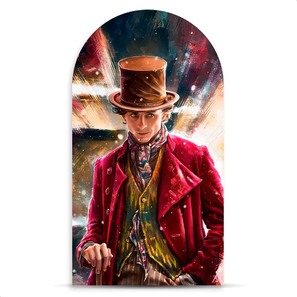Capa Painel Romano Sublimado Tema Willy Wonka 2115