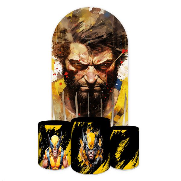 Capa Painel Romano Veste fácil + 3 Capas Cilindros Tema Wolverine 4012