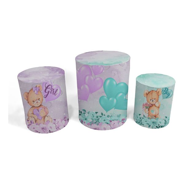 Trio Capas de Cilindros - Chá Revelação Infantil