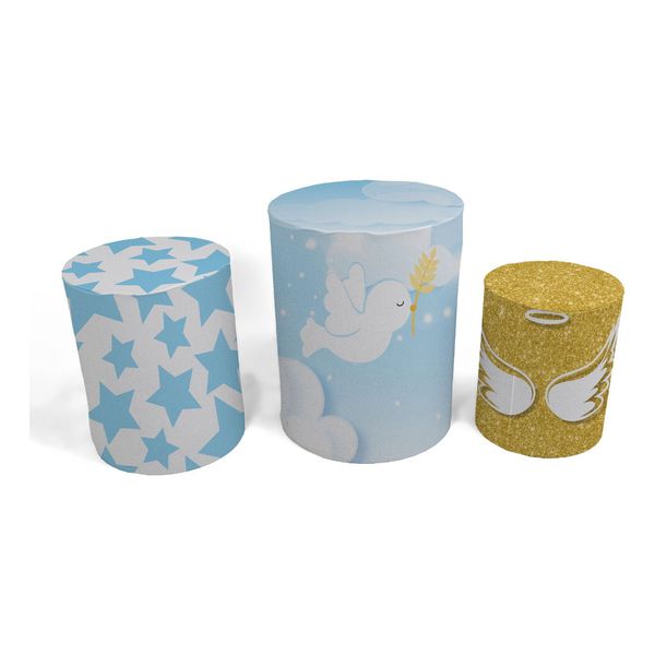 Trio Capas de Cilindros - Chá Revelação Infantil