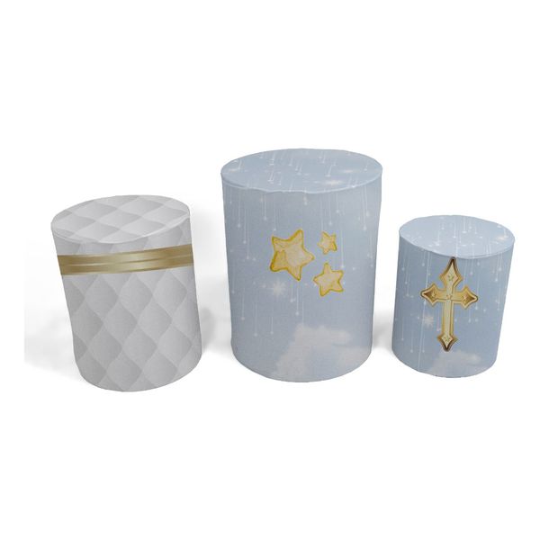 Trio Capas de Cilindros - Chá Revelação Infantil