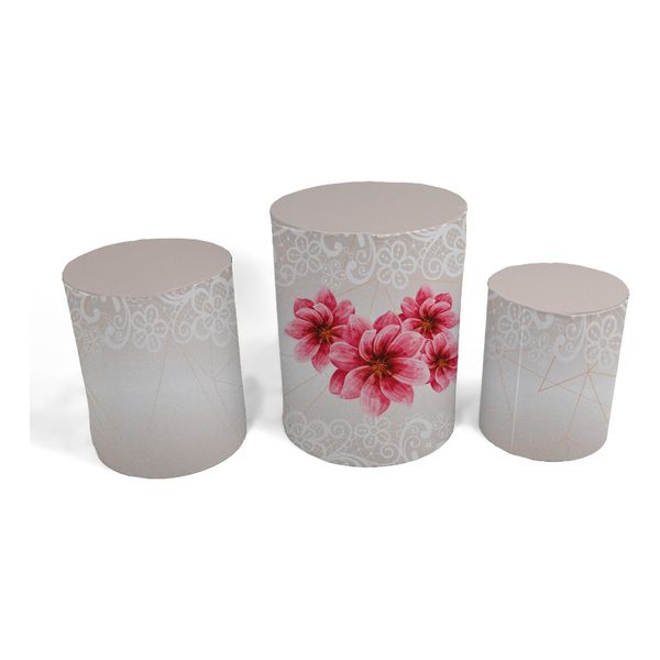 Trio Capas de Cilindros - Floral