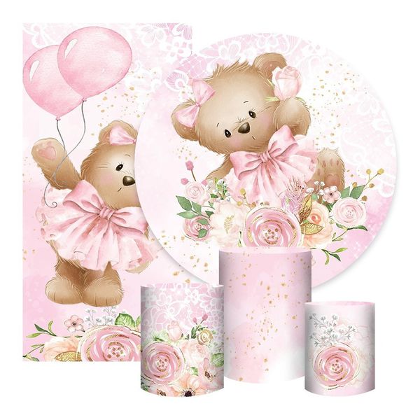 Kit 5 Peças - Urso Rosa