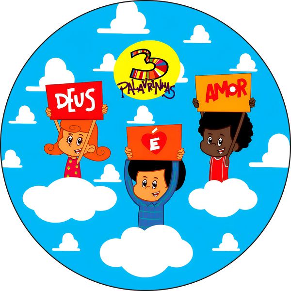 Painel Redondo 50x50 - 3 Palavrinhas