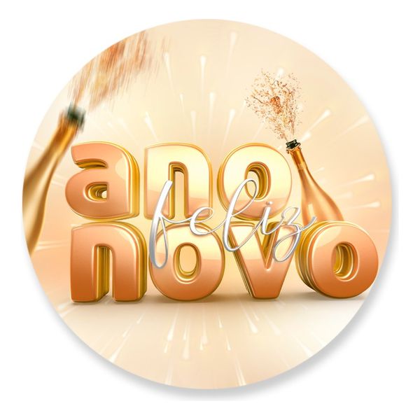 Painel Redondo 50x50 - Ano Novo