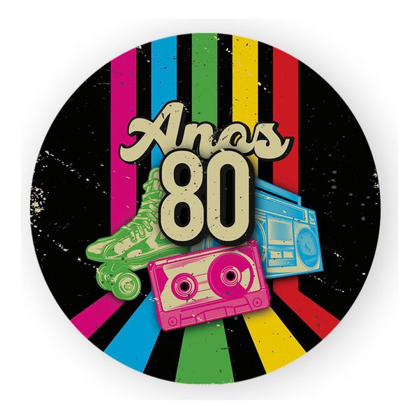 Painel Redondo 50x50 - Anos 80