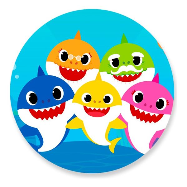 Painel Redondo 50x50 - Baby Shark