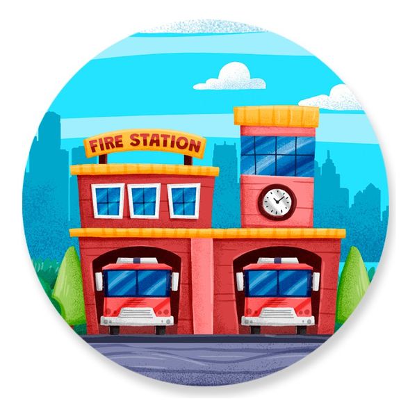 Painel Redondo 50x50 - Bombeiro