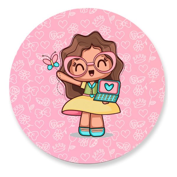 Painel Redondo 50x50 - Boneca