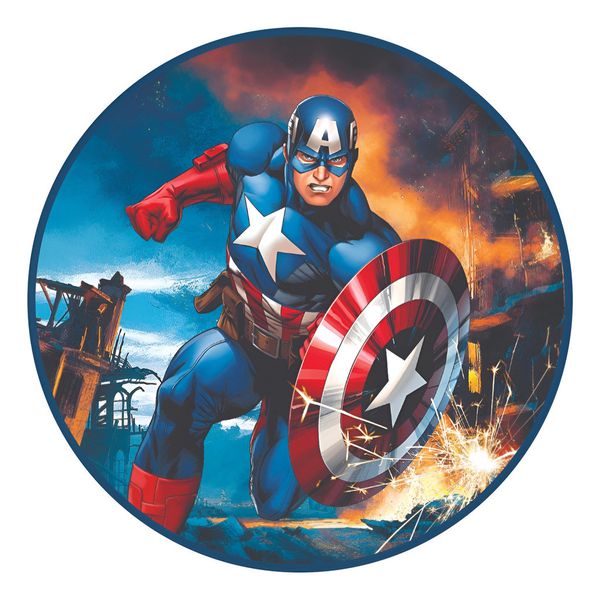 Painel Redondo 50x50 - Capitão América