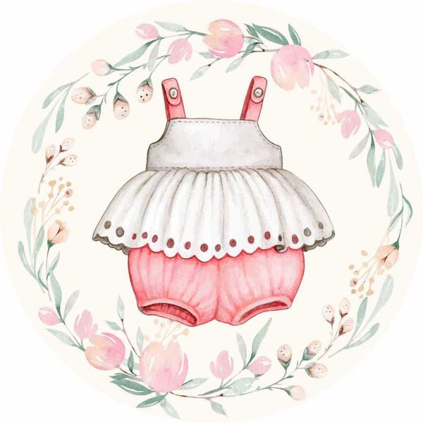 Painel Redondo 50x50 - Chá de Bebê Menina