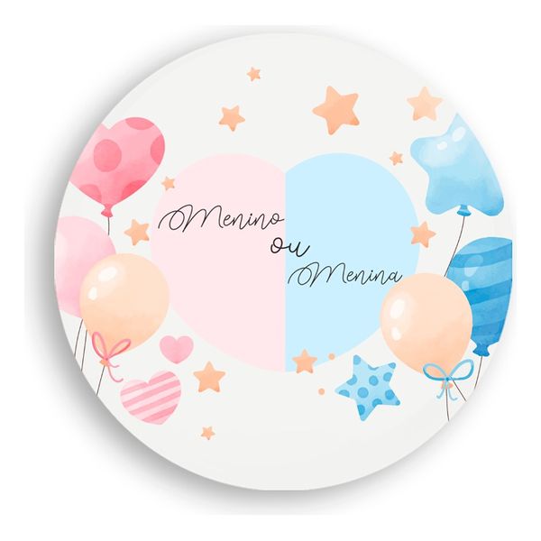 Painel Redondo 50x50 - Chá Revelação