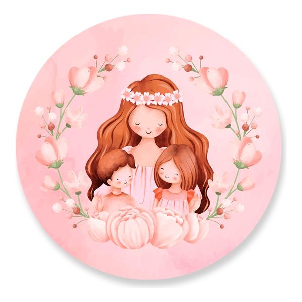 Painel Redondo 50x50 - Dia das Mães