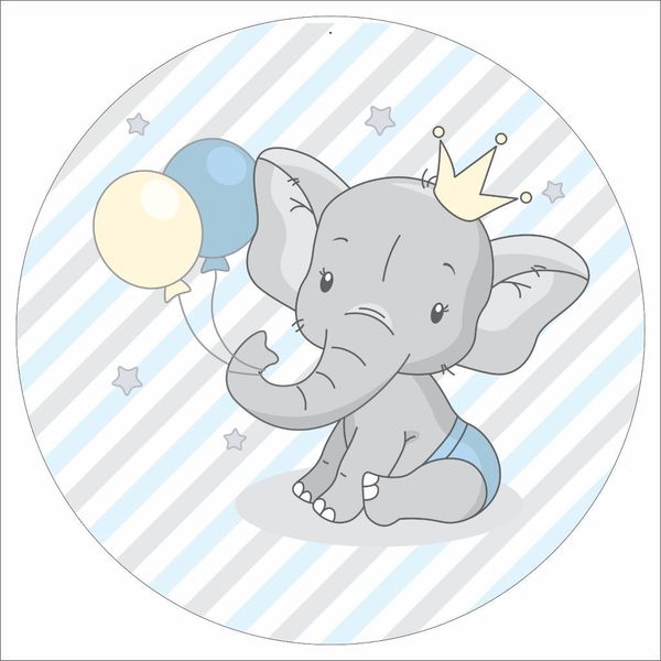 Painel Redondo 50x50 - Elefantinho