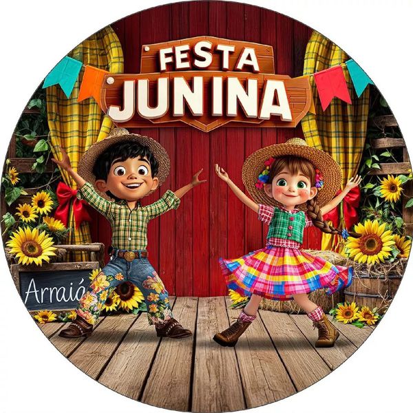 Painel Redondo 50x50 - Festa Junina