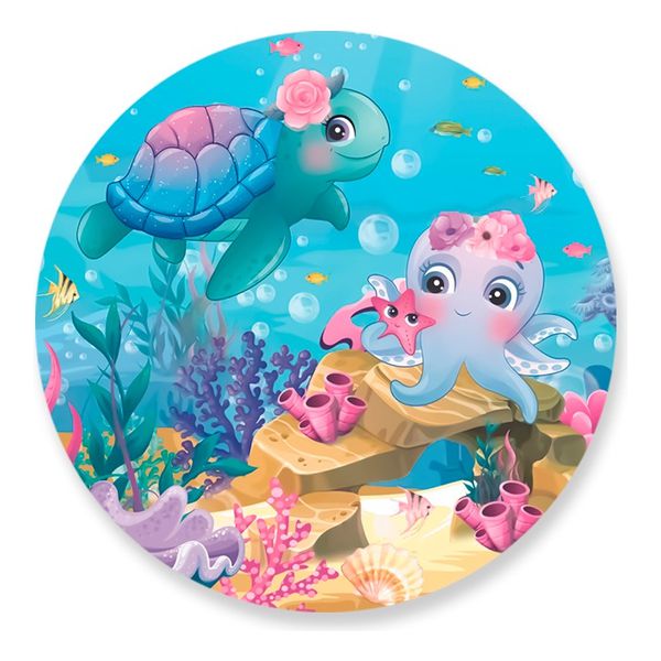Painel Redondo 50x50 - Fundo do Mar