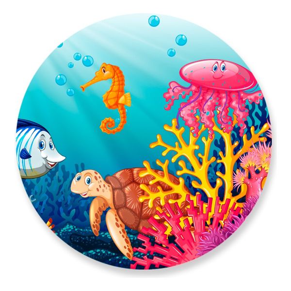 Painel Redondo 50x50 - Fundo do Mar
