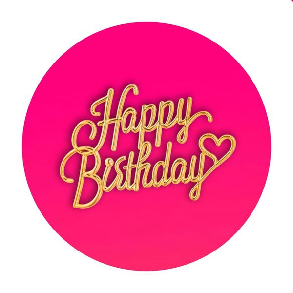 Painel Redondo 50x50 - Happy Birthday