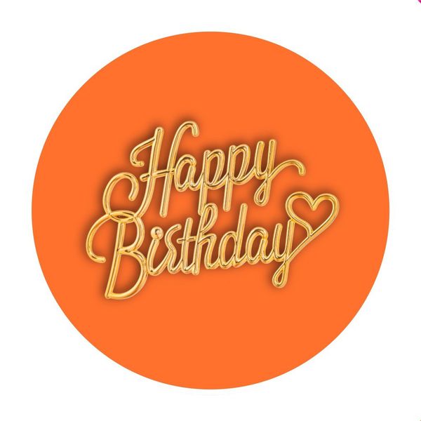 Painel Redondo 50x50 - Happy Birthday